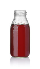 Glass bottle of cherry juice