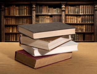 Many reading books at school modern library background