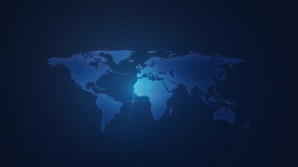 Obraz premium Global map digital graphic, technological world map, vector world map, dark background