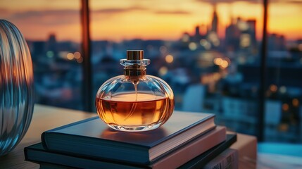 A stunning close-up reveals a glossy, dark brown stack of books elegantly tilted at the top, exuding charm and sophistication
