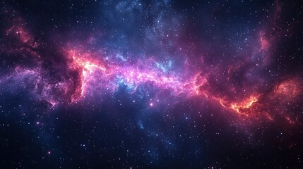 Naklejka premium Celestial Nebula Cosmic Dust and Stellar Clouds in Vibrant Hues