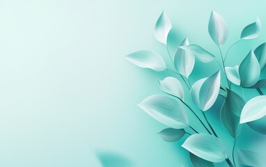 Spring 3D minimalistic mint background