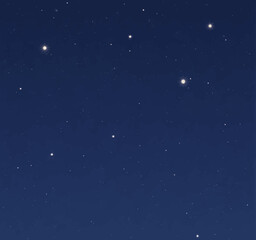 Stars twinkle brightly in deep blue night sky