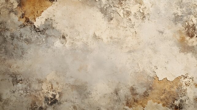 A close up shows a dilapidated wall with peeling paint