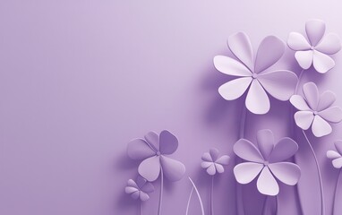 Saint Patrick Day 3D minimalistic pastel purple background