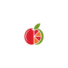 Apple and lemon slice logo idea.
