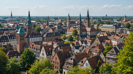 Fototapeta premium Cityscape of the medieval city of Amersfoort in the Netherlands.