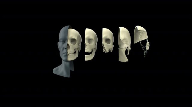  Facial skull layers 3D Video Animation