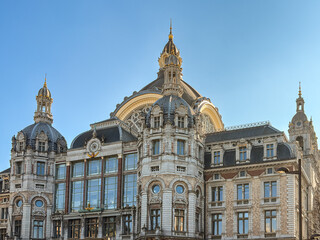 Obraz premium Beautiful street view of Old town in Antwerp, Belgium, has long been an important city in the Low Countries, both economically and culturally.