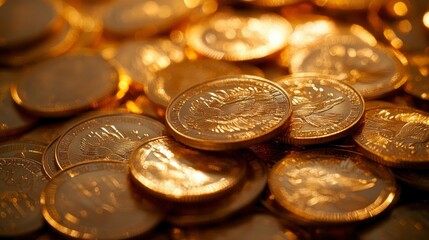 Golden Pile of Coins - Wealth, Prosperity, and Abundance Concept