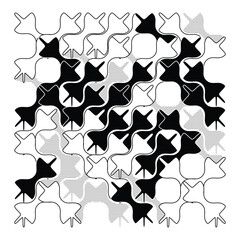 Creative vector art - Thumbtack Series II - Pattern 11. A unique, original, and completely random and unparalleled pattern design inspired by thumbtacks.