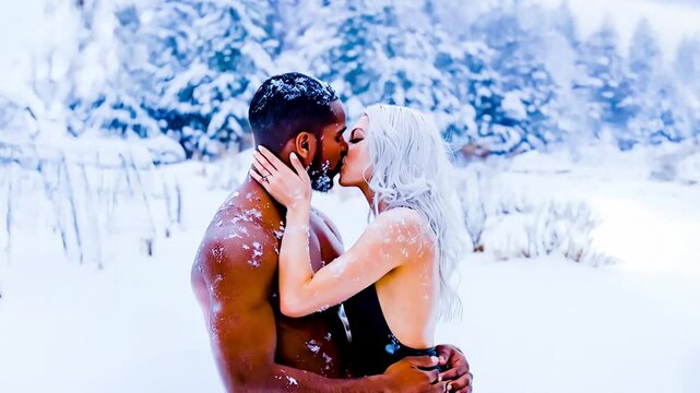 cheating wife icon snow interracial cuckold kissing