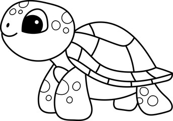 Cute turtle vector design illustration