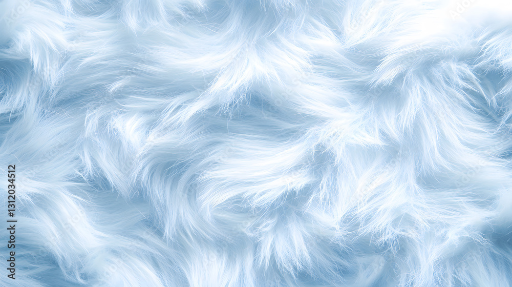 Poster a soft, fluffy texture with wispy strands in shades of pale blue, creating a serene and dreamy backg