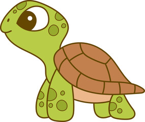 Cute turtle vector design illustration