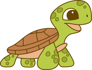 Cute turtle vector design illustration