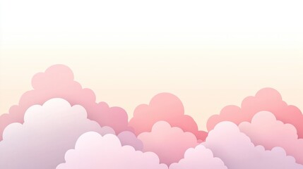 Fototapeta premium Pastel cloudscape, soft pink and purple, peaceful, minimal background