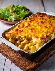 A cheesy mac and cheese casserole fresh out of the oven 3