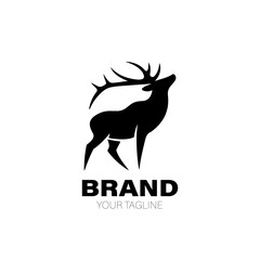 Elk Logo. Elk Logo Design. Elk Logo Brand. Elk Logo Vector Design Isolated on White Background