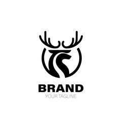 Elk Logo. Elk Logo Design. Elk Logo Brand. Elk Logo Vector Design Isolated on White Background