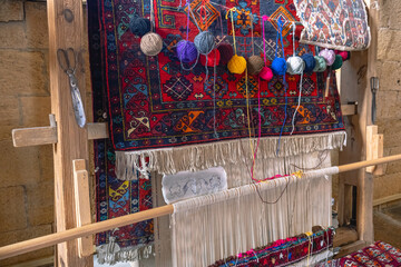 An antique loom for making all kinds of fleece, smooth fabrics and carpets. There is a club of...