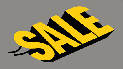 Vibrant Slash A giant cheerful yellow font displaying SALE diagonally slashing through a dull gray price tag with a bold black original price.