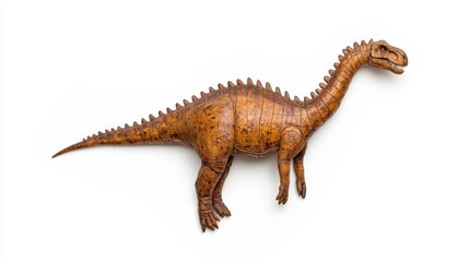 Fototapeta premium Brown Dinosaur Toy Isolated On White Background