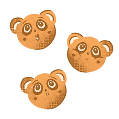 Fototapeta premium Teddy bear illustration with cutesy style on transparent background