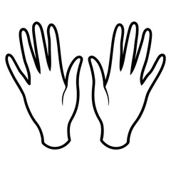 Obraz premium hands line art isolated on white background 