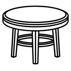 Fototapeta premium round table line art isolated on white background 