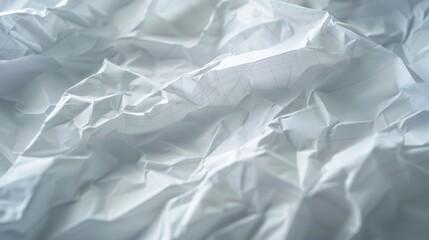Obraz premium a finely detailed close-up of crumpled white paper with faint grid lines