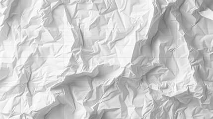 Obraz premium a finely detailed crumpled white paper with a faint grid overlay. The texture should be rich and lifelike