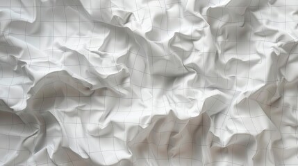 a finely detailed illustration of crumpled white paper with a delicate grid pattern