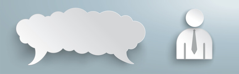 Speech Bubble Cloud Businessman Header