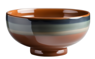 A ceramic bowl for eating or serving food, isolated on a empty plain background