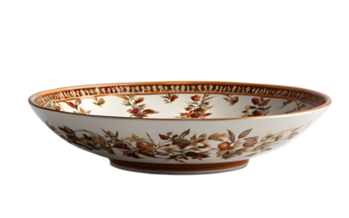 A ceramic bowl for eating or serving food, isolated on a empty plain background