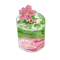 Strawberry matcha latte