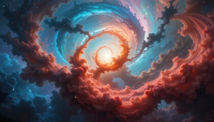 Cosmic swirl event outer space digital art nebula abstract universe