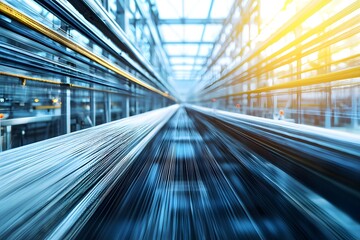 Obraz premium High Speed Textile Manufacturing Modern Weaving Loom Threads Factory Production Line