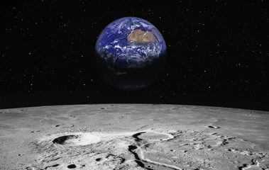 Fototapeten Nasa The Earth as Seen from the Surface of the Moon "Elements of this Image Furnished by NASA"  © muratart