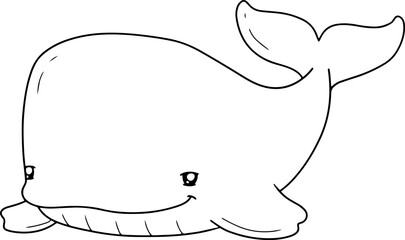 whale hand drawn