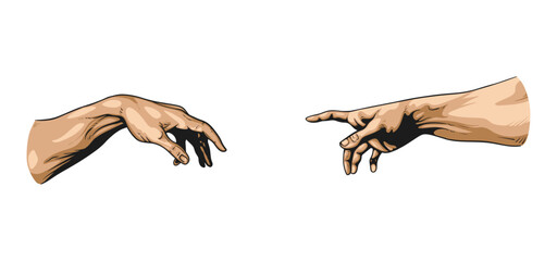 Two hands reaching out to each other © esa