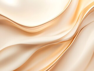 Elegant Silk Fabric Background with Smooth, Flowing Texture in Soft Cream and Beige Tones
