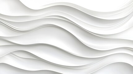 Elegant Abstract White Waves with Smooth Curves and Flowing Textures for Modern Design
