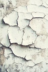 Obraz premium Cracked white paint texture on wall surface close-up