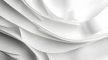 Fototapeta premium Abstract White Paper Texture with Waves and Curves Creating a Soft and Elegant Feel