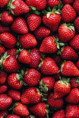 Fresh red strawberries abundant in a vibrant cluster