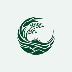 Circular logo design featuring natural elements, symbolizing growth, harmony, and nature