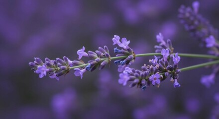 Fototapeta premium Stunning Close up of Lavender Flowers in a Field Purple Floral Nature Photography