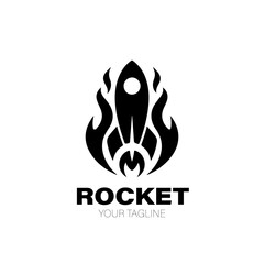 Rocket Logo. Rocket Logo Design. Rocket Logo Brand. Rocket Logo Vector Design Isolated on White Background